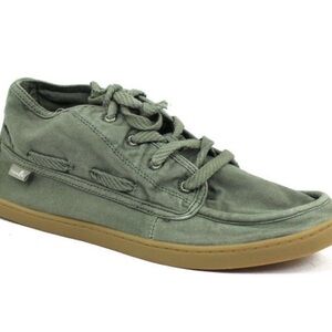 Sanuk Vee K Shawn High Top Olive Wash Canvas Sneakers 8.5 Womens